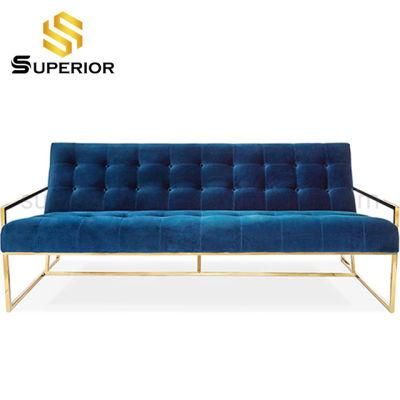 Modern Home Furniture Simple Lazy Boy Blue Fabric Sofa