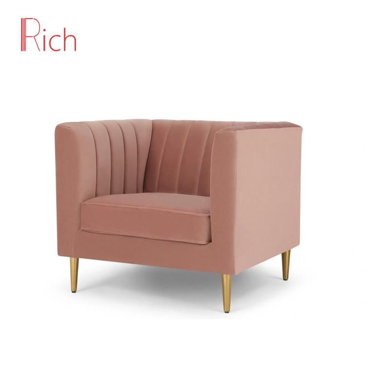 European Modern Single Seat Furniture Velvet Fabric Cover Sectional Couch Living Room Sofa Cover Set