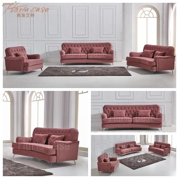 Hot Selling New Kind Velvet Fabric Leisure Living Room Sofa