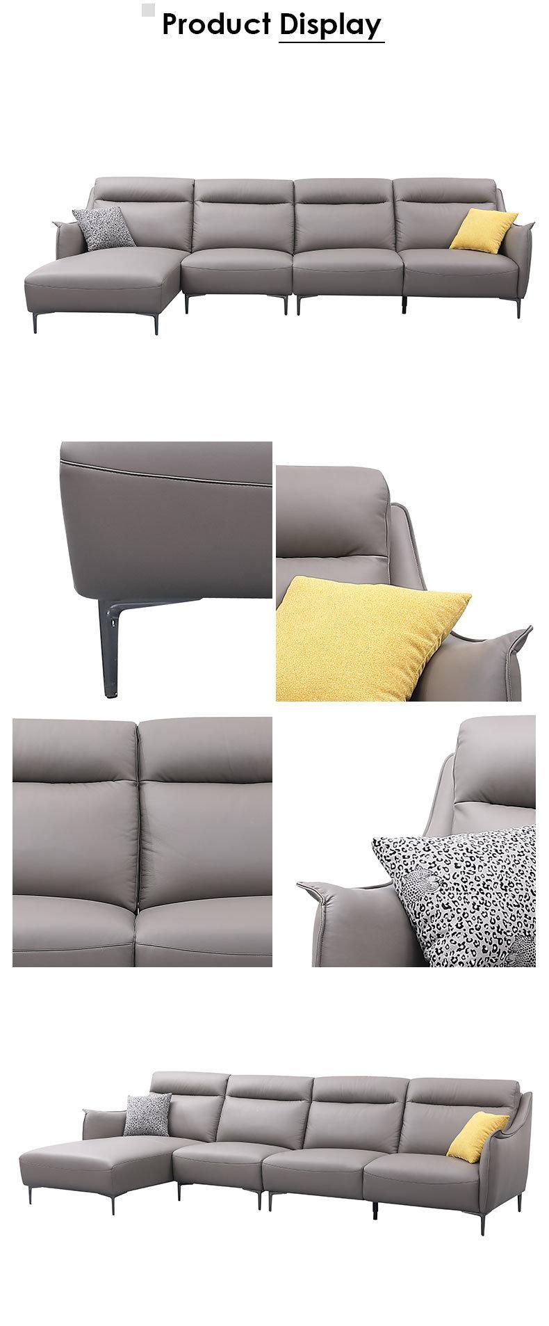 Modern Minimalist Living Room Furniture Genuine Leather Sofa