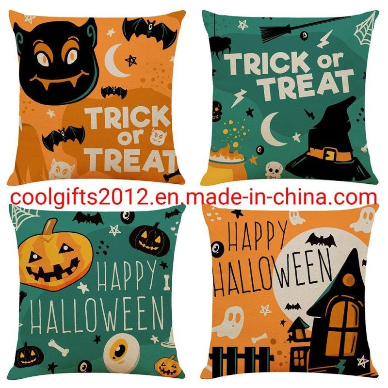 Halloween Pillow Covers Decorative Pillow Case Cotton Linen Sofa Square Pillow Case