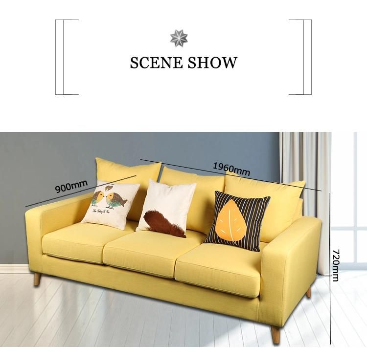 Living Room Yellow Design Big Fabric Corner Sofa