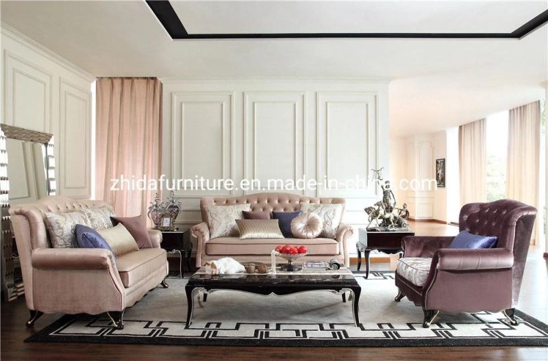 Classical Antique Living Room Couch Fabric Leisure Chesterfield Sofa