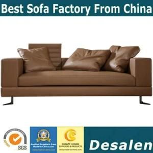 Italian Simple Design Modern Home Furniture Leather Sofa (T1806)