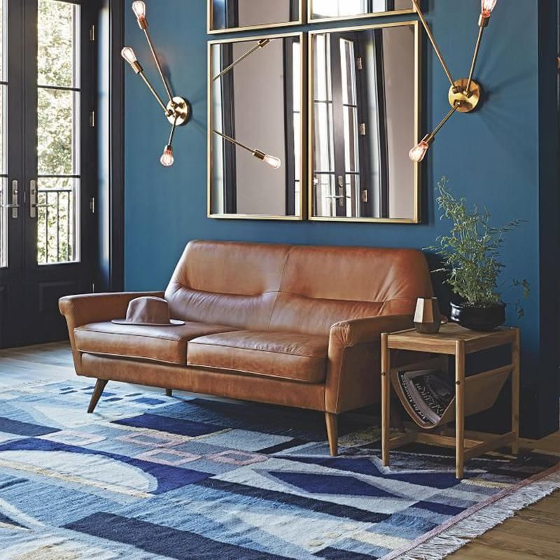 Latest Design Modern Living Room Couch Leather Corner Sofa
