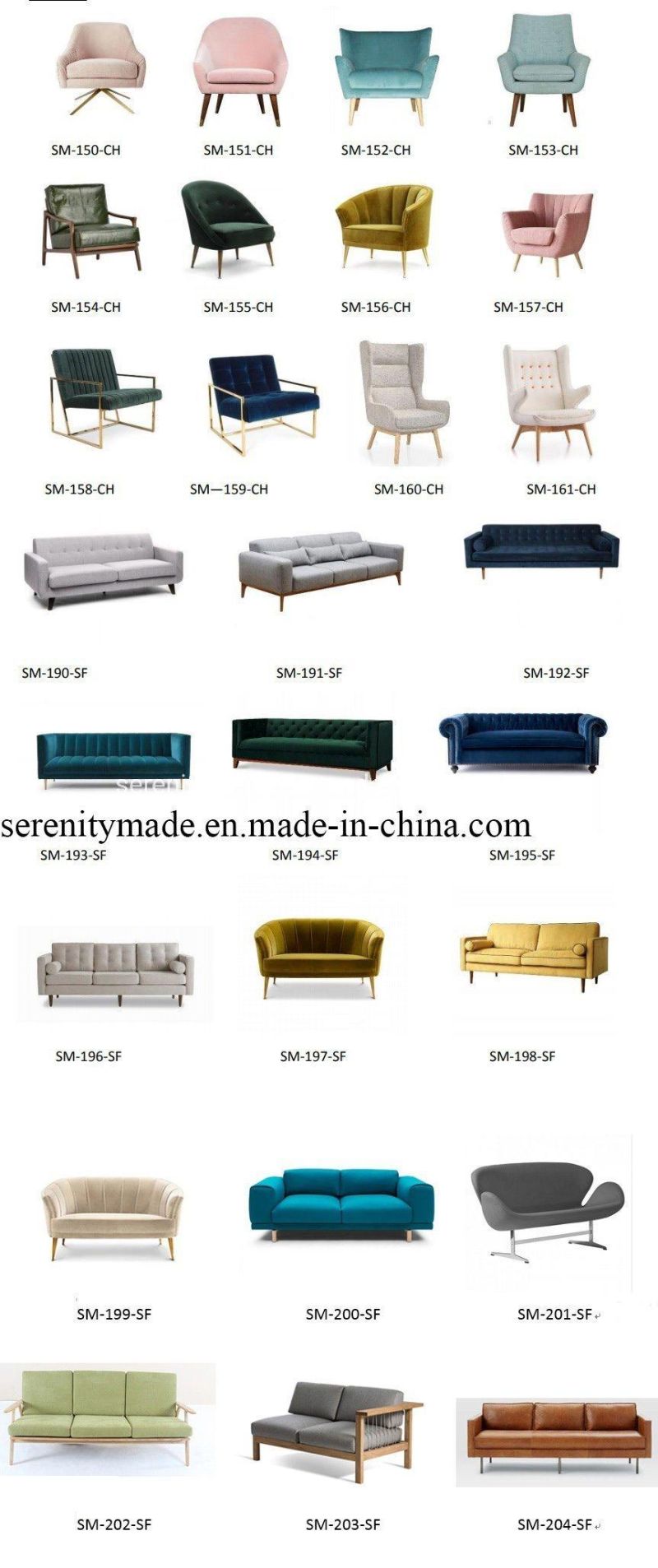 European Style Living Room Furniture Fabric Sofa Velvet Sofa