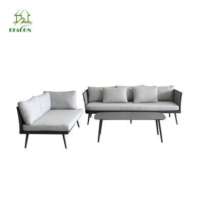 Outdoor Rope Sofas Set with Cushion Sectional Sofa Manufacturer Garden Patio Sofas Furniture