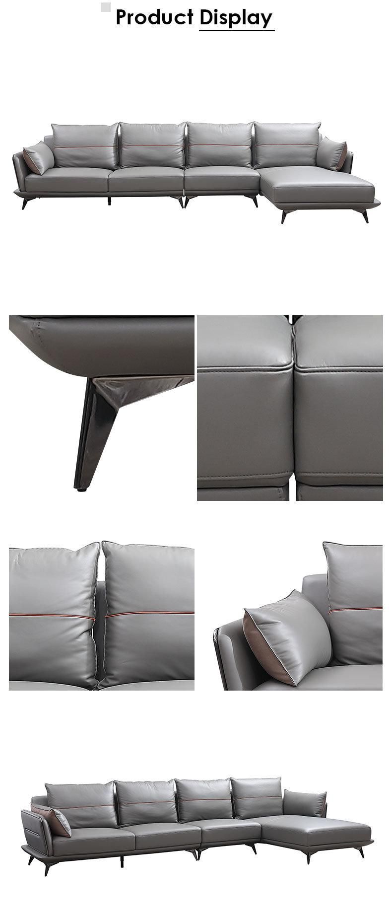 Modern Furniture Deep Soft Genuine Leather Sofa with Down Cotton Bag