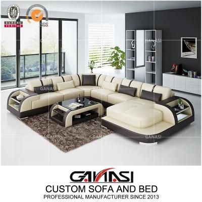 Villa Big Size U Shape Leather Living Room Sofa on Sale