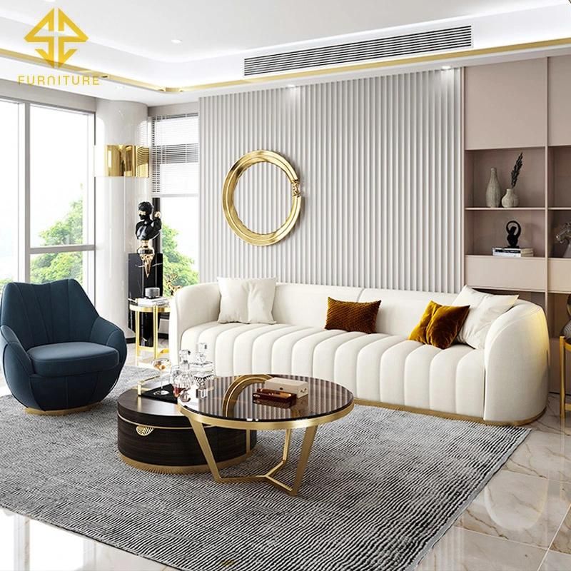 Modern Furniture Sofa Light Luxury Leather Modern Furniture Sofa American Living Room 123 Combination Sofa