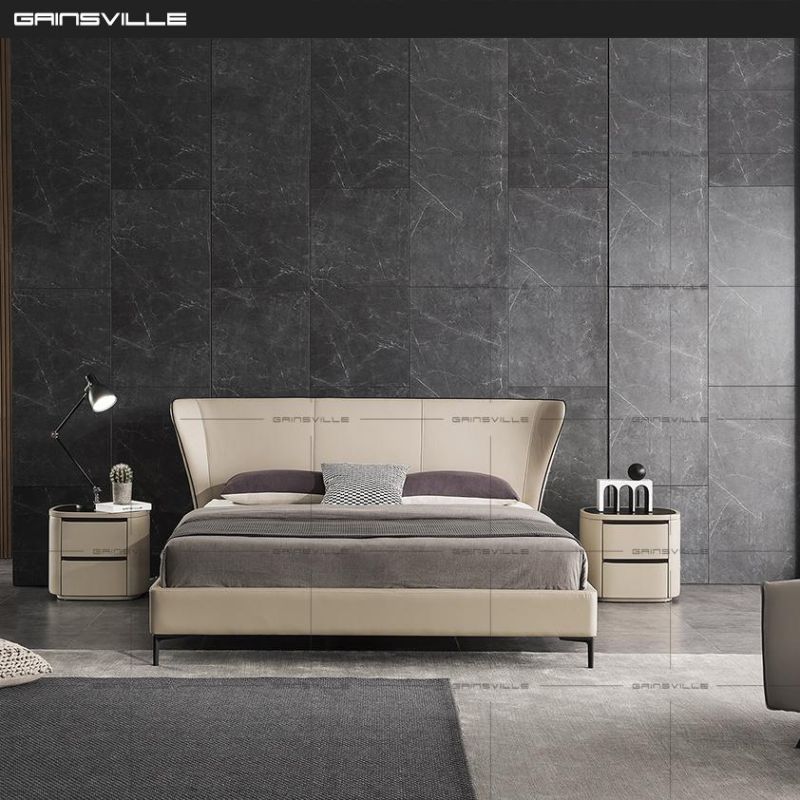 Hot Sale New Home Furniture Bedroom Furniture Hot Sale Sofa Bed King Bed Leather Bed Wall Bed in Italy Modern Style