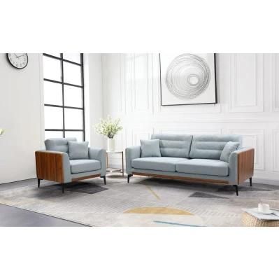 Nova Modern Solid Wood Frame Wide Armrest Sofa Korean Style Living Room Furniture