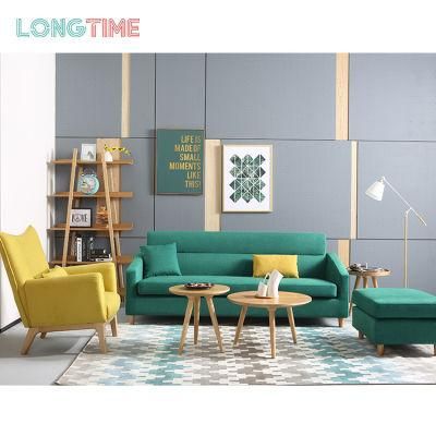 Home Living Room Furniture Sofa Fabric Sectional Sofa with Wooden Leg