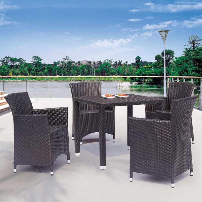 Weather Resistant PE Wicker Garden Sofa with Storage Coffee Table Set