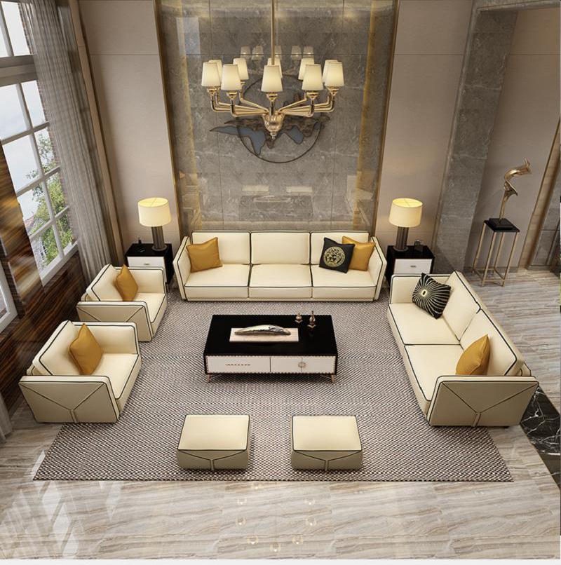 Factory High End Cow Leather Down Combination Sofa