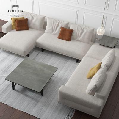 Hot Sale Sponge with Armrest Corner Recliner Sectional Fabric Sofa