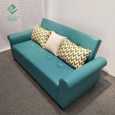 Modern Fabric Folding Sofa Chair Sleeper Three Seat Sofa Bed Wooden Living Room Multi-Function Divan