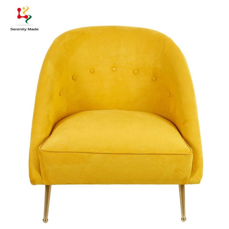 Supper Comfortable Fabric Upholstered Sofa Apartment Room Sofa with Metal Leg Living Room Single Sofa