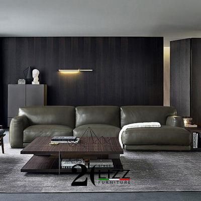 Chinese Stlye Furniture L Shape Leisure Leather Sofa
