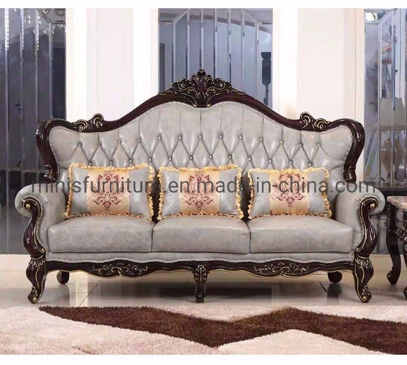 (MN-CSF17) Hotel Lounge/ Home Living Room Wooden Furniture Leather Sofa
