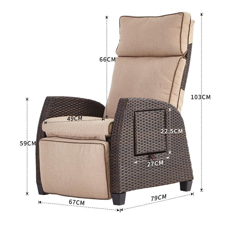 Wicker Chair Three-Piece Set Outdoor Balcony Table and Chair Five-Piece Set Indoor Living Room Leisure Lazy Lounge Chair Courtyard Small Sofa