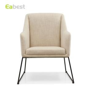 High Quality Home Furniture White Single Sofa with Armchair