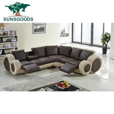 Full Italy Top Grain Leather Fabric PU Recliner Big Sectional Corner Sofa Set Home Sofa Furniture Hotel Sofa Furniture