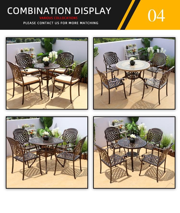 Cast Aluminum Table Chair Single Seat Sofa Set Design Outdoor Garden Furniture