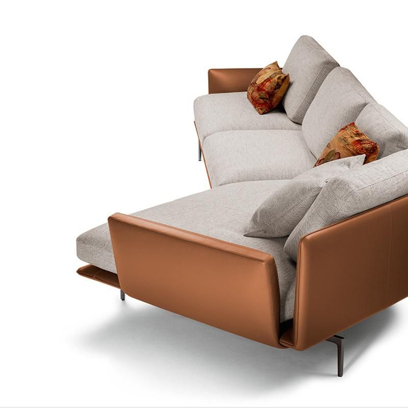 Luxury Home Living Room Furniture Corner Sofa Set Fabric / Genuine Leather Sofa