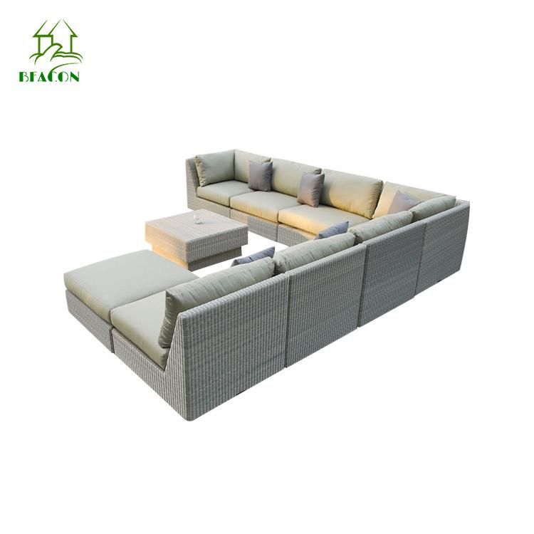 New Design Half Round Outdoor Rattan Sofa Patio Furniture Garden Sets Living Sofa Set Loveseat Weave Wicker Sofa Set