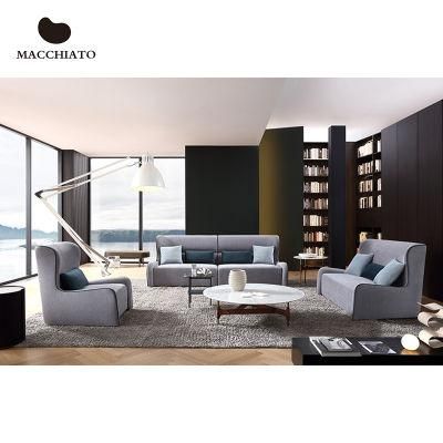 Foshan Italy Brand Modern Design Villa Living Room Fabric Sofa Set Furniture High End High Back Couch 1 2 3 Seaters Sofa