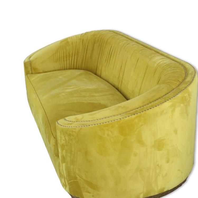 Factory Custom Furnitures Living Room Furniture Three Seater Sofa with Gold Stainless Steel Base