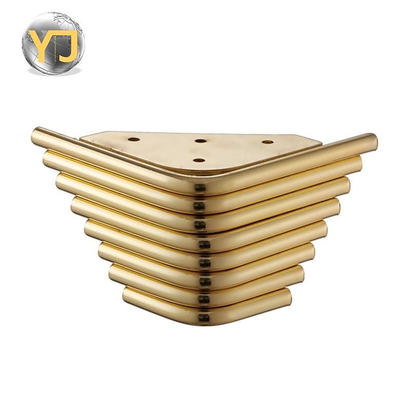Height 150mm Corner Gold Sofa Legs for Modern Design Furniture with Rubber Base