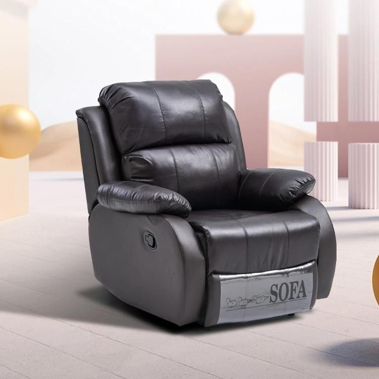 Wired Remote Control Electric Leather Recliner Sofa