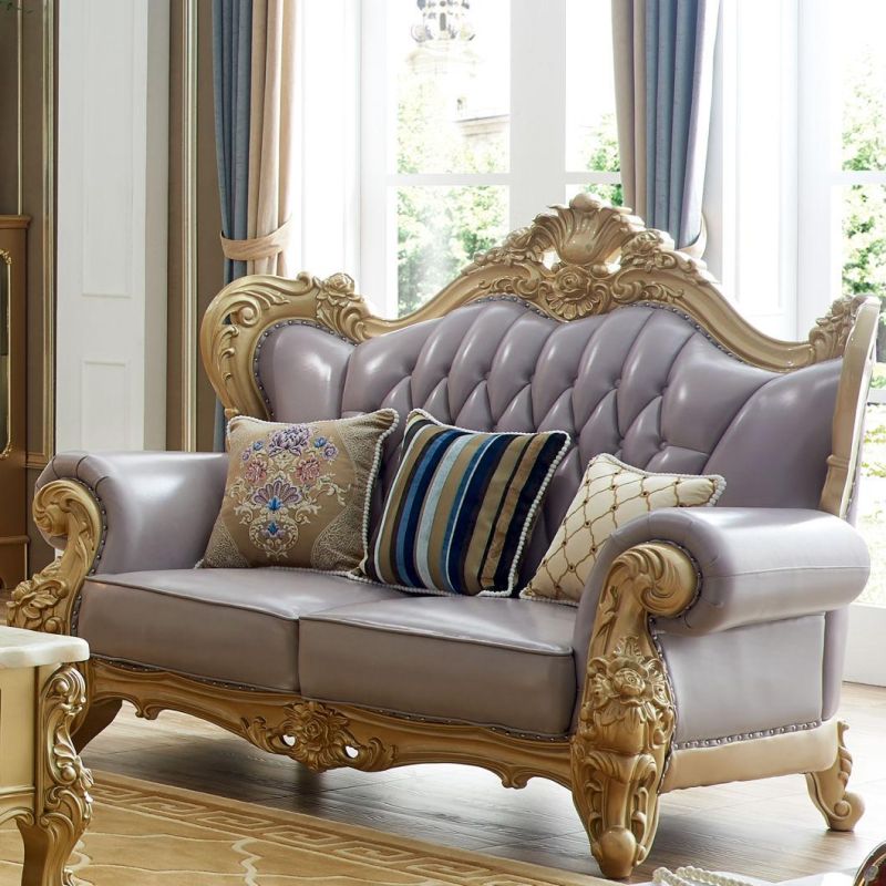 Home Furniture Factory Wholesale American Leather Sofa with Marble Table in Optional Sofas Seat and Furnitures Color