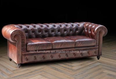 Vintage Leather Sofa for Living Room Furniture
