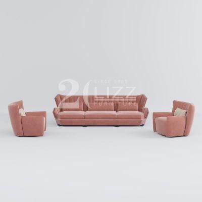 Amercian Modern Style Solid Wood Living Room Furniture Luxury Sectional Fabric Home Sofa