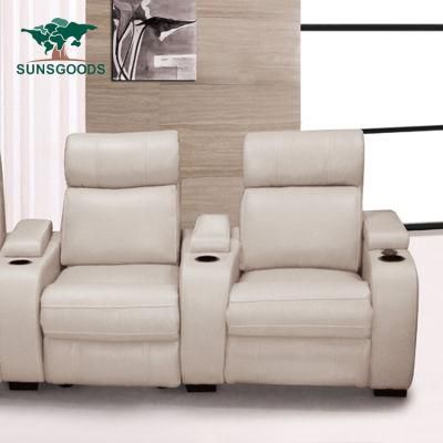 2021 New Design Living Room Power Recliner Sectional Reclining Sofa, Genuine Leather Recliner with Cup Holder