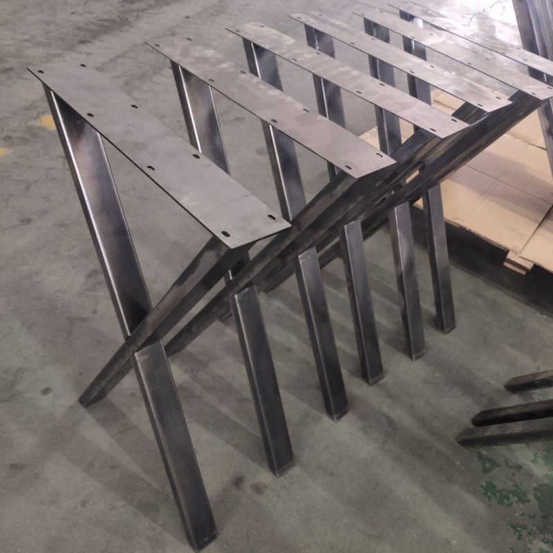 Powder Coated Steel Industrial Style Trapezoid Metal Furniture Hardware Steel Table Leg
