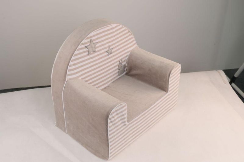 Fashion Kids Sofa Cover Detachable Velvet Children Fabric Sofa Pink Grey