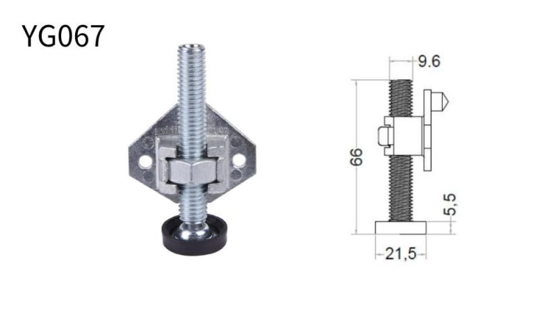 Yg067 Metal Leveling Adjustable Feet for Bathroom Cabinet in Silver