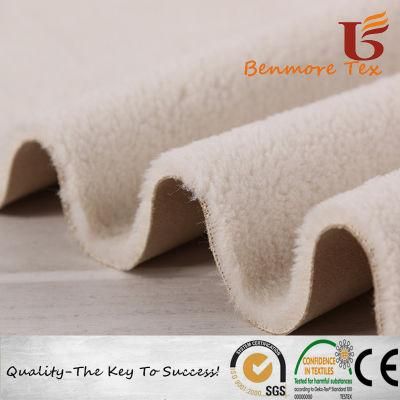 Polyester Suede Fabric Bonded with Sherpa Fabric