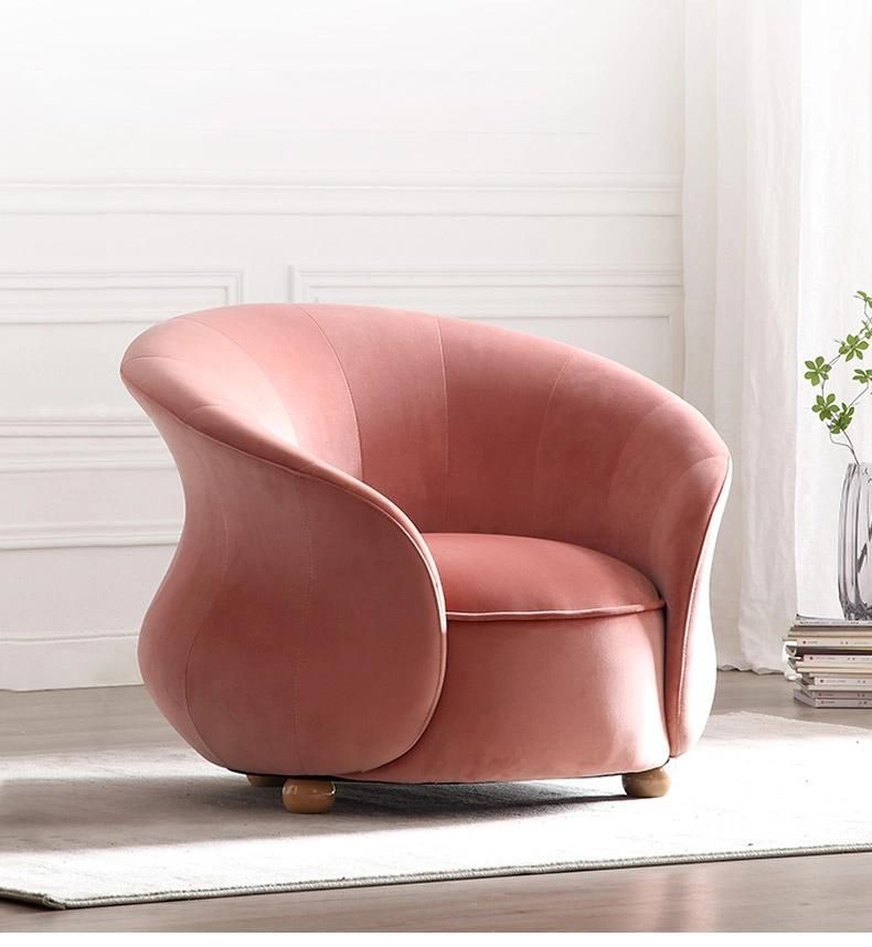 New Chinese Light Luxury Petal Sofa Chair Living Room Leisure Cloth Chair