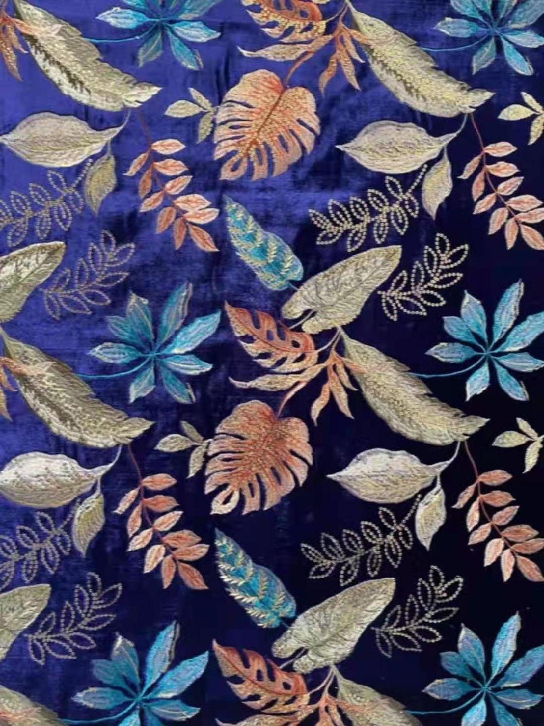 New Design Good Quanlity Embroidery Velvet Fabric for Hometextile