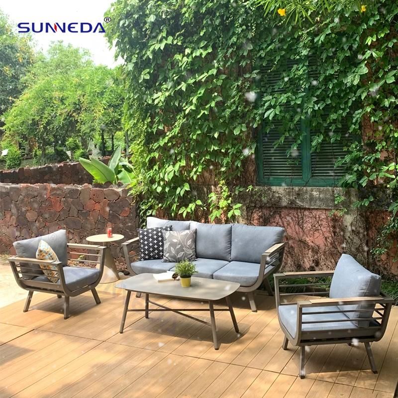 Deluxe Outdoor Modern Leisure Aluminum Sectional Garden Sofa Furniture